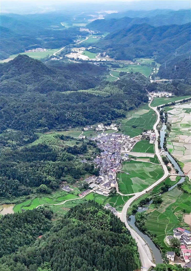 位於景德鎮蛟潭窰柴燃料產區的禮芳窰柴山林和禮芳村。(圖片來源:景德鎮申報世界文化遺產工作專班辦公室)
