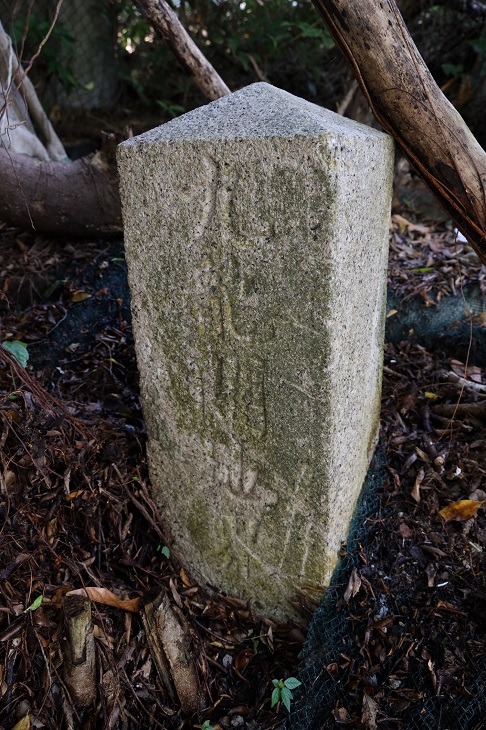 饒館東邊山坡上的「九龍關地界」碑石