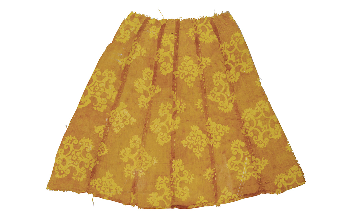 橙色印花小絹裙