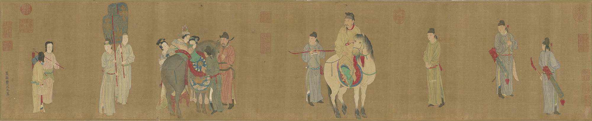 仇英（傳）摹周昉《真妃上馬圖卷》