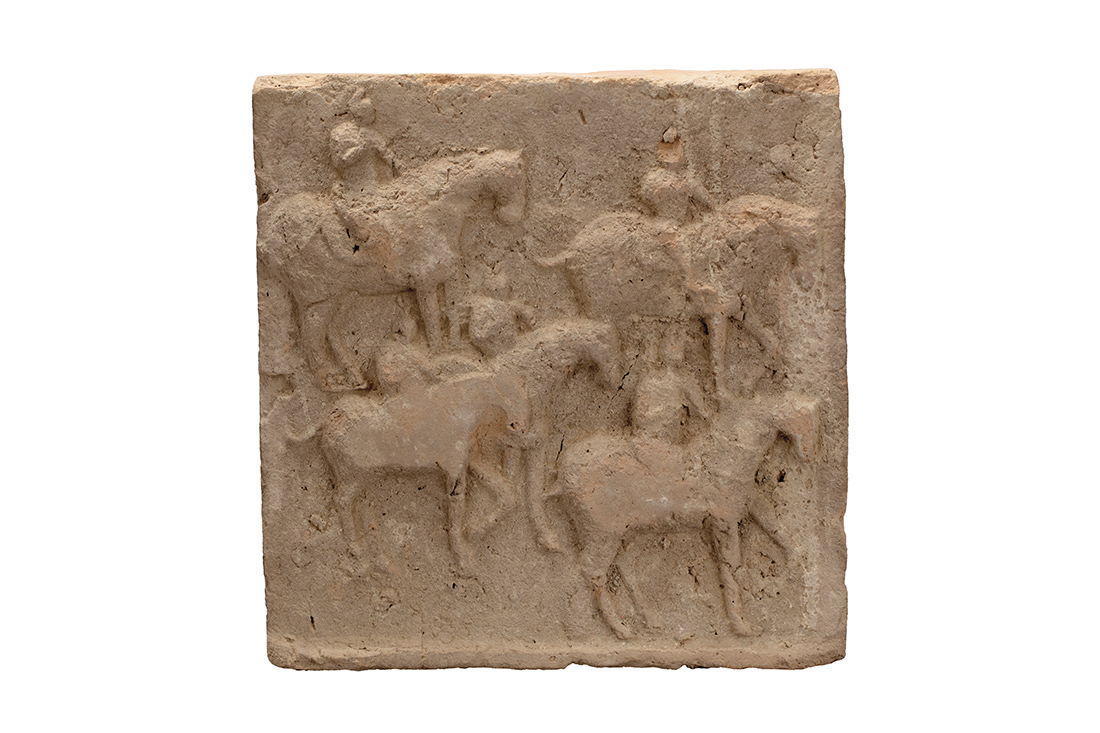 模印騎馬武士圖墓磚