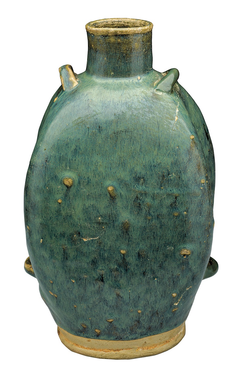 長沙窰綠釉四繫背水壺